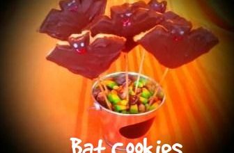 bat cookies on a stick